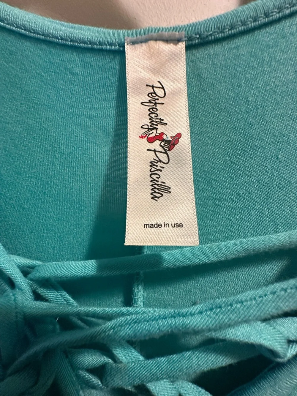 Sleeveless Aqua Maxi Dress with Lace-Up Ruffle Neckline - Picture 3 of 4